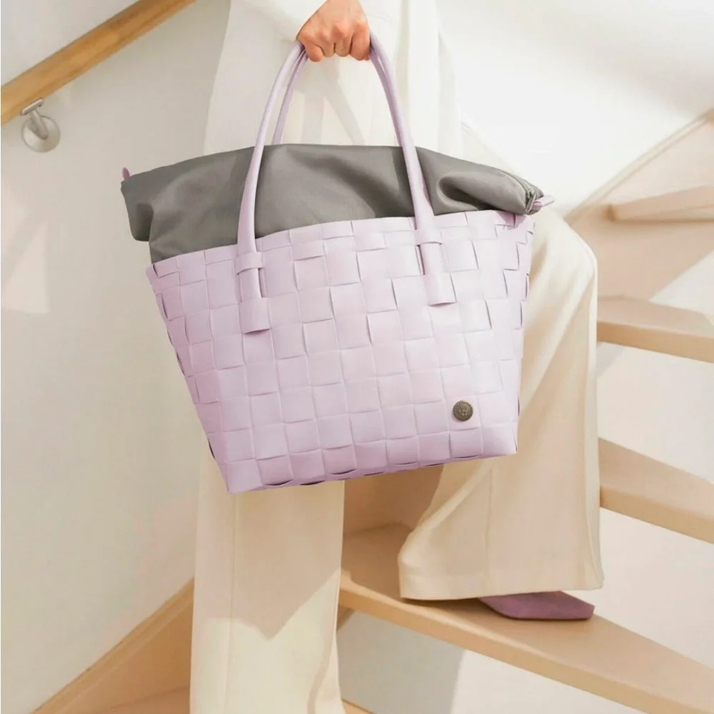 Handed By Deluxe Shopper Tote Soft Lilac Rare | made with Recycled material NWT - Picture 12 of 16